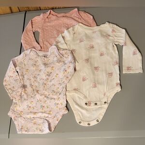 Bodysuite Baby Girls Set Of 3 Long Sleeve